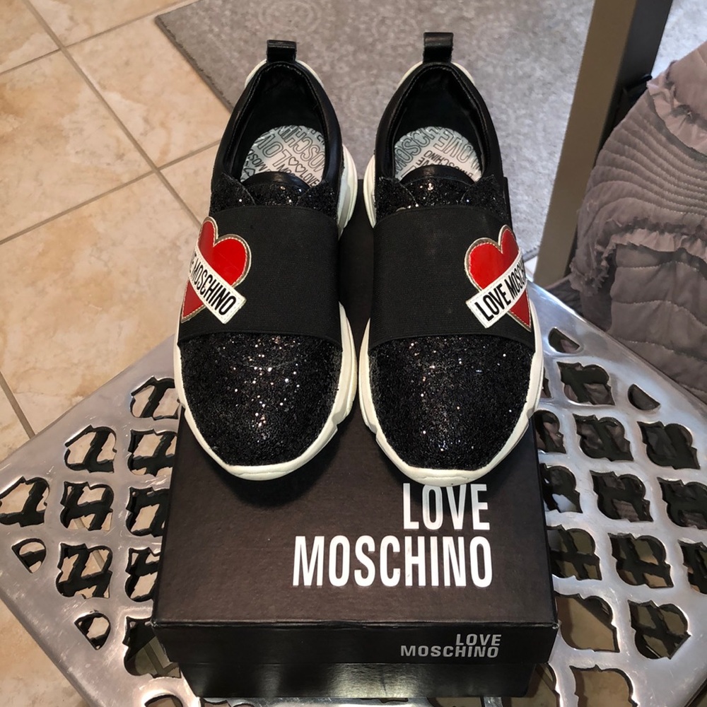 MOSCHINO glitter Nero sneakers